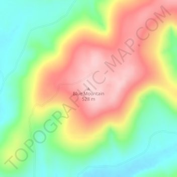 Mapa topográfico Blue Mountain, altitud, relieve