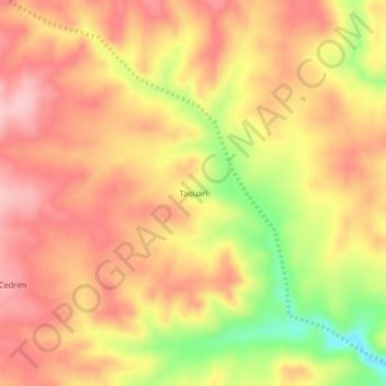Mapa topográfico Taquari, altitud, relieve
