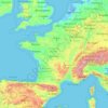 Mapa topográfico France, altitud, relieve