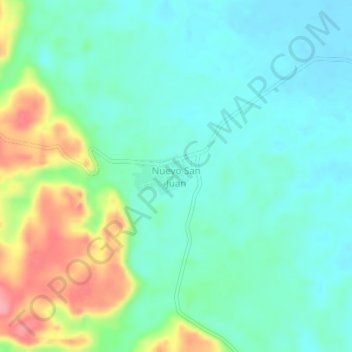 Mapa topográfico Nuevo San Juan, altitud, relieve