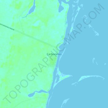 Mapa topográfico Carboneras, altitud, relieve
