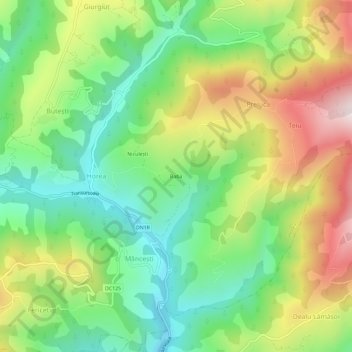 Mapa topográfico Baba, altitud, relieve