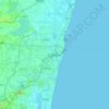 Mapa topográfico Chennai, altitud, relieve