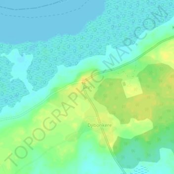 Mapa topográfico Brin, altitud, relieve