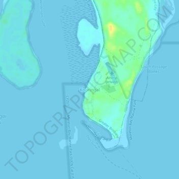 Mapa topográfico Kooringal, altitud, relieve