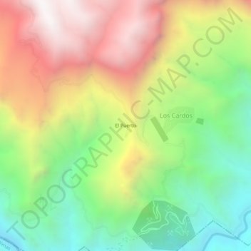 Mapa topográfico El Puerto, altitud, relieve