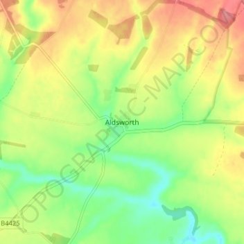 Mapa topográfico Aldsworth, altitud, relieve