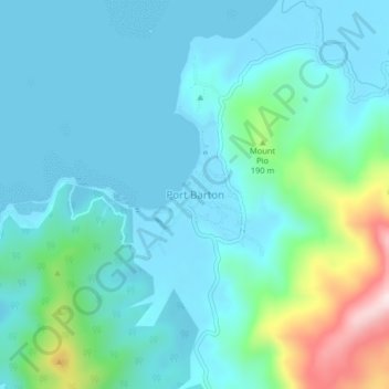 Mapa topográfico Port Barton, altitud, relieve
