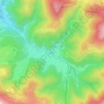 Mapa topográfico Payolle, altitud, relieve