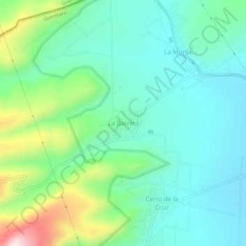 Mapa topográfico La Barreta, altitud, relieve