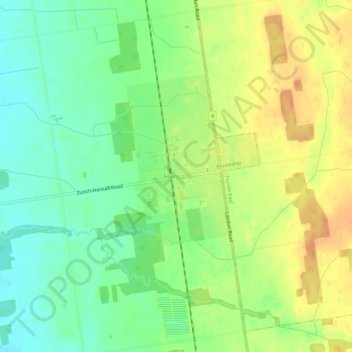 Mapa topográfico Hensall, altitud, relieve