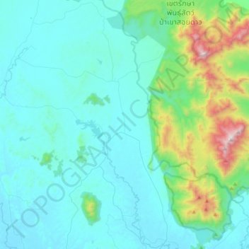 Mapa topográfico Khlong Phlu, altitud, relieve