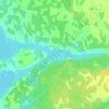Mapa topográfico Byng Inlet, altitud, relieve