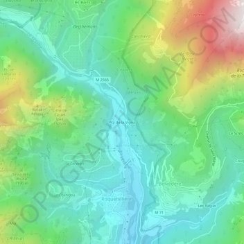 Mapa topográfico Pra de la Vigna, altitud, relieve