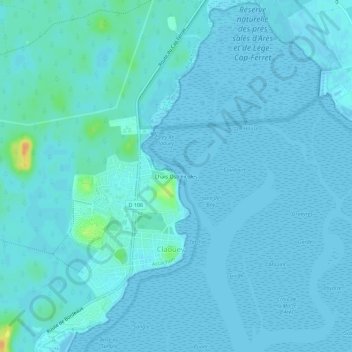 Mapa topográfico Chais Ostréicoles, altitud, relieve