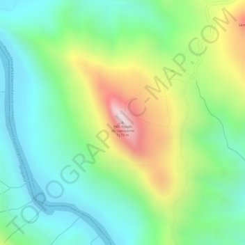 Mapa topográfico Pico Agudo de Sapopema, altitud, relieve