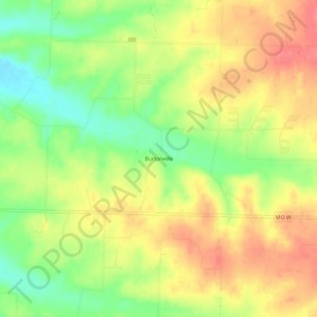 Mapa topográfico Burtonville, altitud, relieve