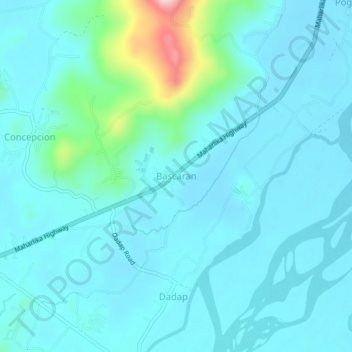 Mapa topográfico Bascaran, altitud, relieve