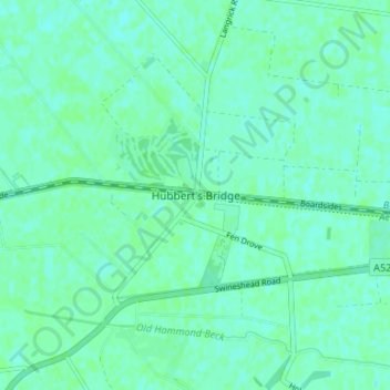 Mapa topográfico Hubbert's Bridge, altitud, relieve