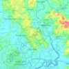 Mapa topográfico Dĩ An, altitud, relieve