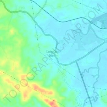 Mapa topográfico Tangkahan Durian, altitud, relieve