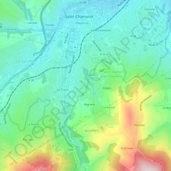Mapa topográfico La Friaude, altitud, relieve