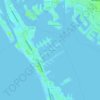 Mapa topográfico Bahia Shores, altitud, relieve