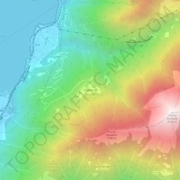 Mapa topográfico Foppaccia, altitud, relieve