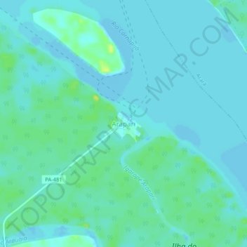 Mapa topográfico Arapari, altitud, relieve