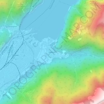 Mapa topográfico Rindbach, altitud, relieve