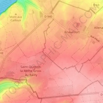 Mapa topográfico La Solette, altitud, relieve