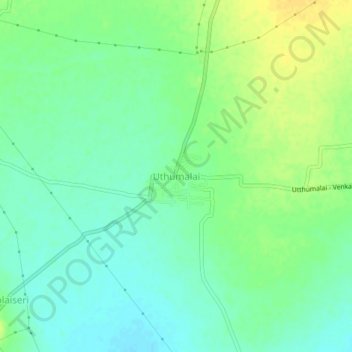 Mapa topográfico Uthumalai, altitud, relieve