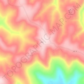 Mapa topográfico Nail, altitud, relieve