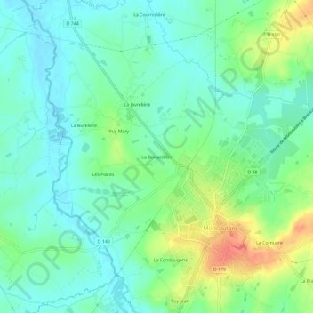 Mapa topográfico La Boisardière, altitud, relieve