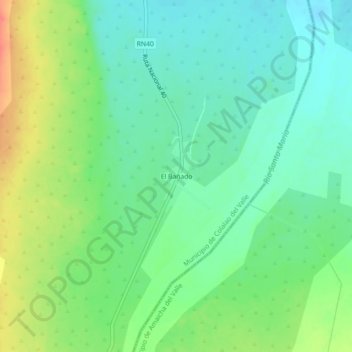 Mapa topográfico El Bañado, altitud, relieve