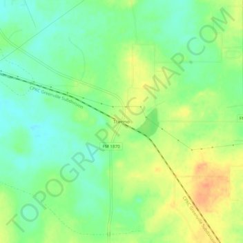 Mapa topográfico Thermo, altitud, relieve