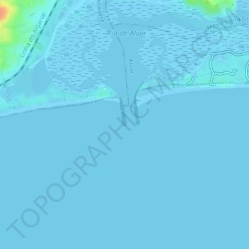 Mapa topográfico Rua da Ria, altitud, relieve