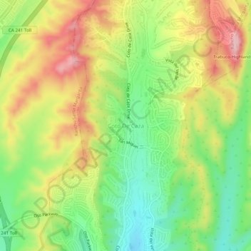 Mapa topográfico Coto De Caza, altitud, relieve