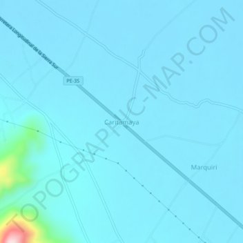 Mapa topográfico Caritamaya, altitud, relieve