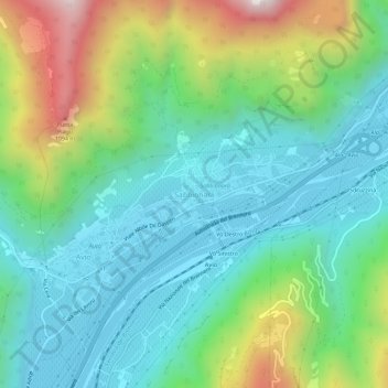 Mapa topográfico Sabbionara, altitud, relieve