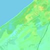 Mapa topográfico Horcones Playa, altitud, relieve