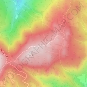 Mapa topográfico Cabeça do Faraó, altitud, relieve