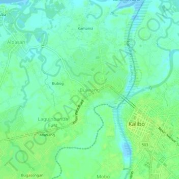 Mapa topográfico Bulwang, altitud, relieve