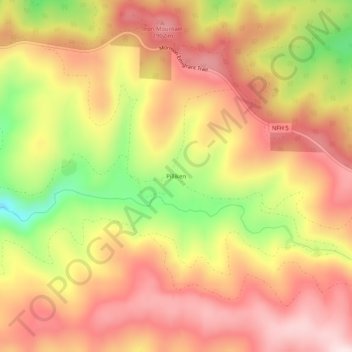 Mapa topográfico Pilliken, altitud, relieve