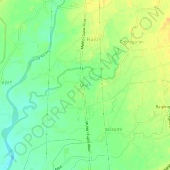 Mapa topográfico Bical, altitud, relieve