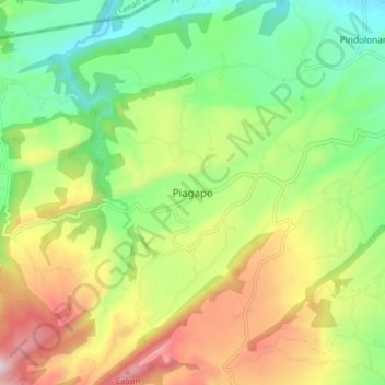 Mapa topográfico Piagapo, altitud, relieve