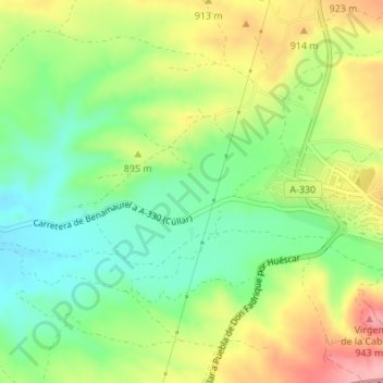 Mapa topográfico Mures, altitud, relieve