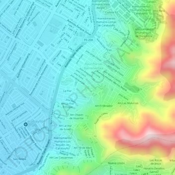 Mapa topográfico 69A, altitud, relieve