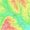 Mapa topográfico Dallas, TX, altitud, relieve