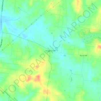 Mapa topográfico Suggs Creek, altitud, relieve